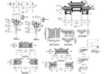 牌坊<a href=https://www.yitu.cn/su/7590.html target=_blank class=infotextkey>设计</a>施工图