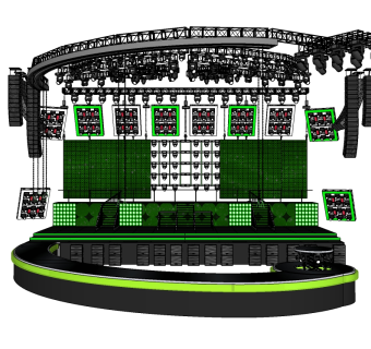 现代艺术舞台草图大师模型，舞台sketchup模型下载