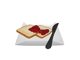 现代<em>面包</em>食品sketchup模型，食品草图大师模型下载
