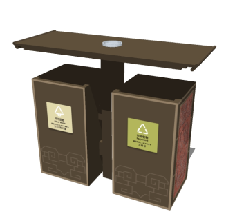 现代时尚垃圾箱草图大师模型，垃圾桶sketchup模型