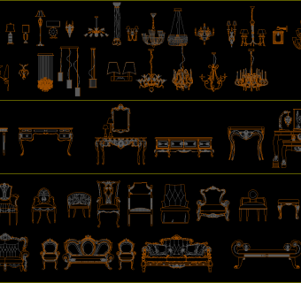 欧式古典家具图库，cad图库下载