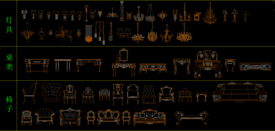 欧式古典家具图库，cad图库下载