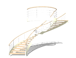 现代弧形楼梯草图大师模型，弧形楼梯sketchup模型免费下载