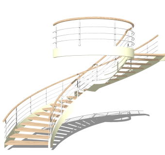 现代弧形楼梯草图大师模型，弧形楼梯sketchup模型免费下载