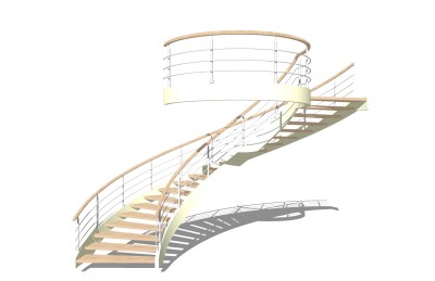 现代弧形楼梯草图大师模型，弧形楼梯sketchup模型免费下载