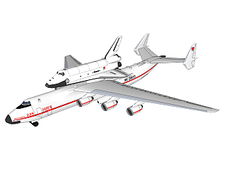 现代<em>航天</em>飞机草图大师模型，飞机sketchup模型下载