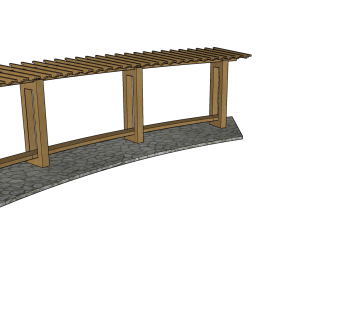 现代中式廊亭，SU模型免费下载