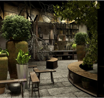  复古餐厅CAD施工图，复古餐厅CAD建筑图纸下载