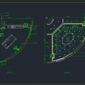 五套桌球室装饰CAD施工图，桌球CAD施工图纸下载