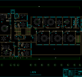 丰盛园海鲜酒店施工图，海鲜酒店CAD施工图纸下载
