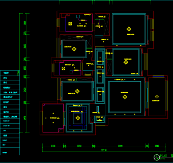 美式风格别墅设计施工图，别墅家装CAD施工图纸下载