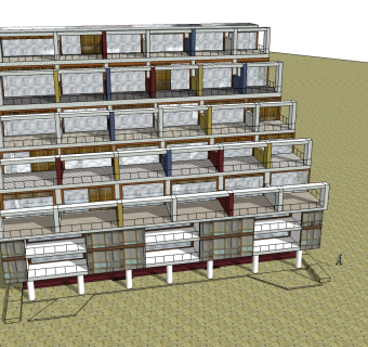 柯布西耶作品现代住宅草图大师模型下载