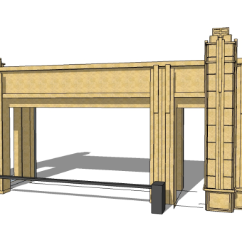 欧式入口大门草图大师模型下载，入口大门sketchup模型