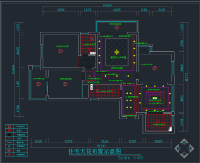 现代简欧混搭风格施工图，样板房CAD图纸下载