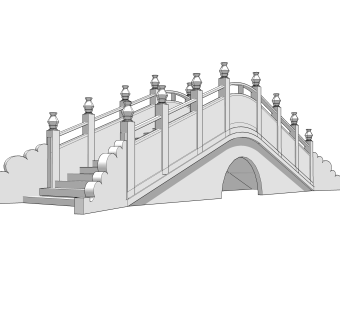 拱桥草图大师模型下载，sketchup拱桥模型分享