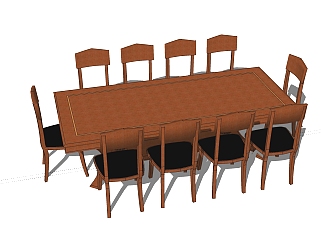 <em>中式餐桌</em>椅su模型，<em>餐桌</em>椅草图大师模型下载