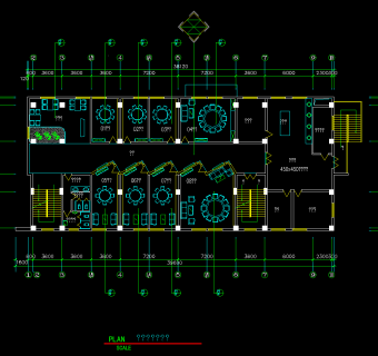 中餐厅详细施工图，中餐厅CAD平面布置图