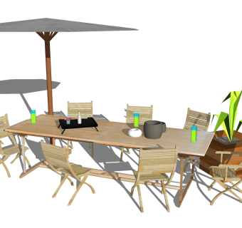 现代沙滩椅草图大师模型，沙滩椅SKB文件下载