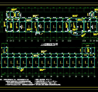 拉萨某活动中心施工图，活动中心CAD建筑图纸下载