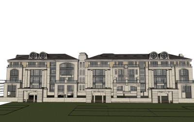 欧式私人别墅外观草图大师模型，SU模型免费下载