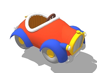 现代<em>儿童</em>小汽车草图大师模型，玩具su模型下载