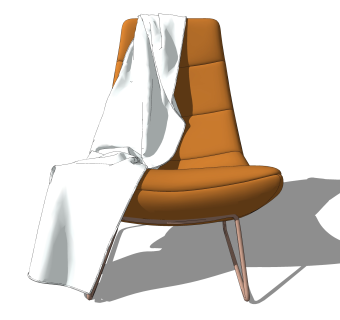 创意轻奢单人沙发椅草图大师模型，沙发SU模型下载