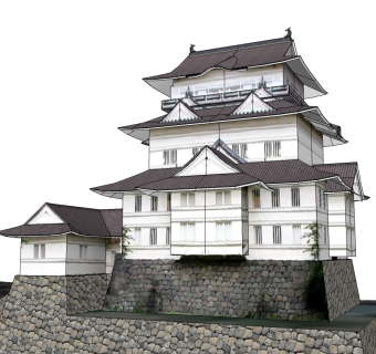 日式城堡草图大师模型下载、日式城堡su模型下载