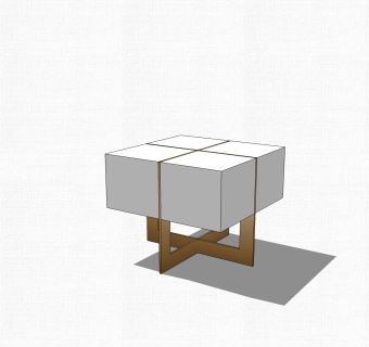现代白色简约茶几草图大师模型，茶几sketchup模型下载