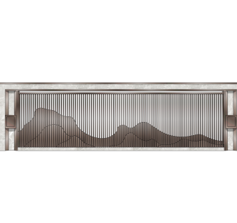 新中式景墙sketchup模型下载