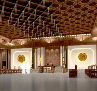 温州寺院cad施工图，寺庙cad建筑竣工图下载