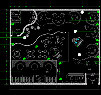 咖啡厅装修工程施工图纸，CAD平面布置图