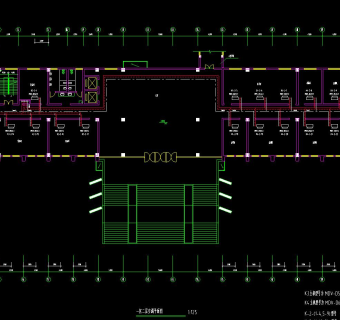 某法院审判综合楼空调CAD平面布置图，空调CAD工程图纸下载