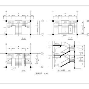 楼梯详图大样CAD图纸免费下载