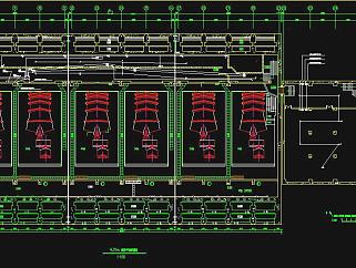 泵房变电站安装间电气CAD施工图纸，变电站电视施工CAD图纸下载