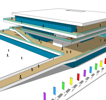 大卫·奇普菲尔德设计的商场草图大师模型下载、商场su模型下载