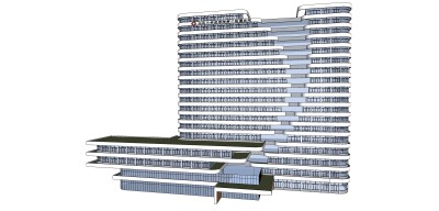 现代医院sketchup模型，医院草图大师模型下载