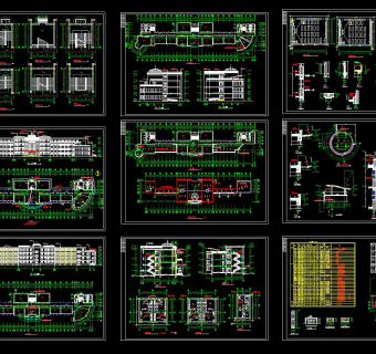 某学校建筑施工图，学校cad建筑工程图纸下载