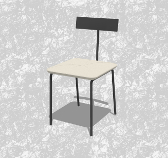 现代创意小座椅su模型，背靠椅草图大师模型下载