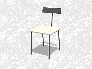 现代创意小座椅su模型，<em>背</em>靠椅草图大师模型下载