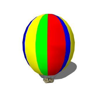 现代热气球草图大师模型，热气球SKP模型下载