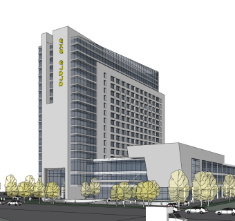 现代酒店草图大师模型，酒店sketchup模型免费下载