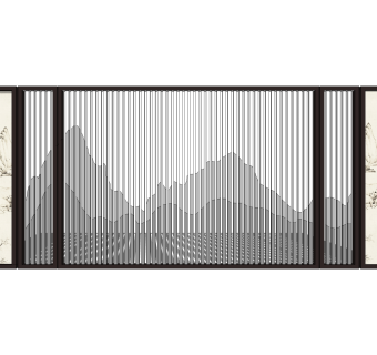 现代屏风隔断组合草图大师模型，屏风隔断sketchup模型skp文件分享