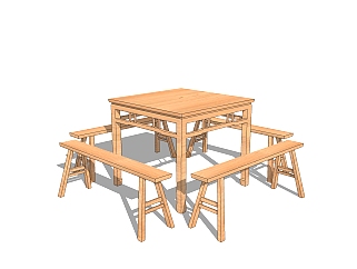 <em>中式餐桌</em>椅免费su模型，餐桌椅sketchup模型下载