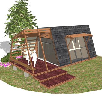 现代阳光房SU模型，阳光房SKB文件下载