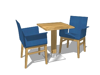 现代休闲桌椅组合免费su模型，休闲桌椅sketxhup模型下载