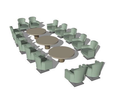 现代会议桌椅草图大师模型，桌椅sketchup模型下载