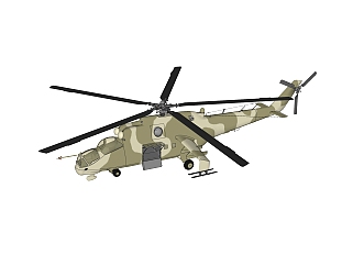 现代雌鹿<em>武装</em>运输直升机草图大师模型，运输直升机su...