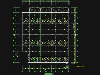 某66米跨轻钢厂房结构施工图，厂房轻钢结构CAD工程图纸下载
