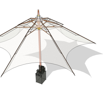 现代户外景观遮阳伞su模型下载、景观遮阳伞草图大师模型下载