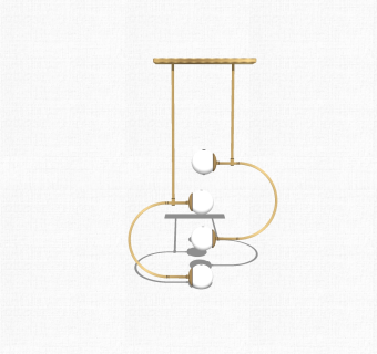 现代白色简约吊灯草图大师模型，吊灯skp模型下载